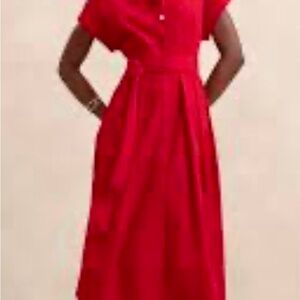 Banana Republic Vibrant Red Midi Dress